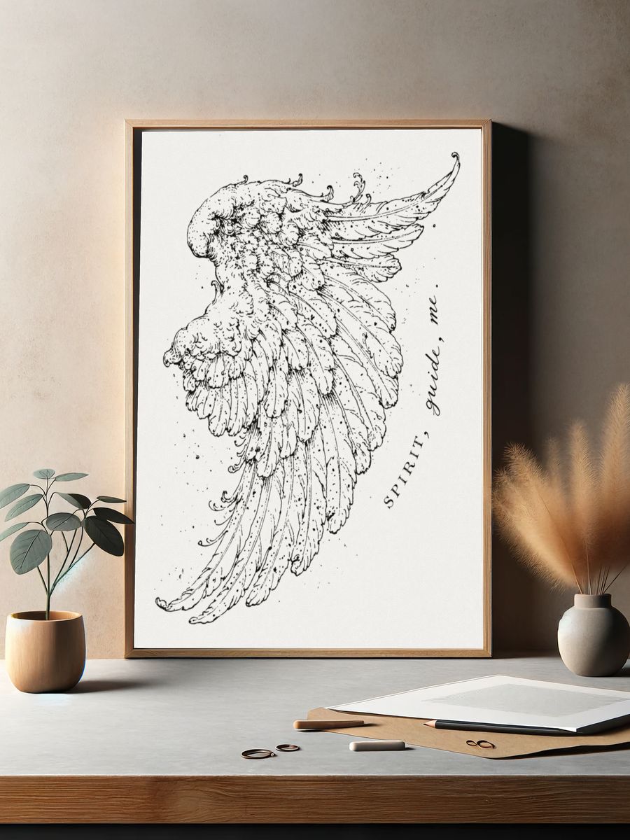 Spirit Feather Ink Poster. — room view 2