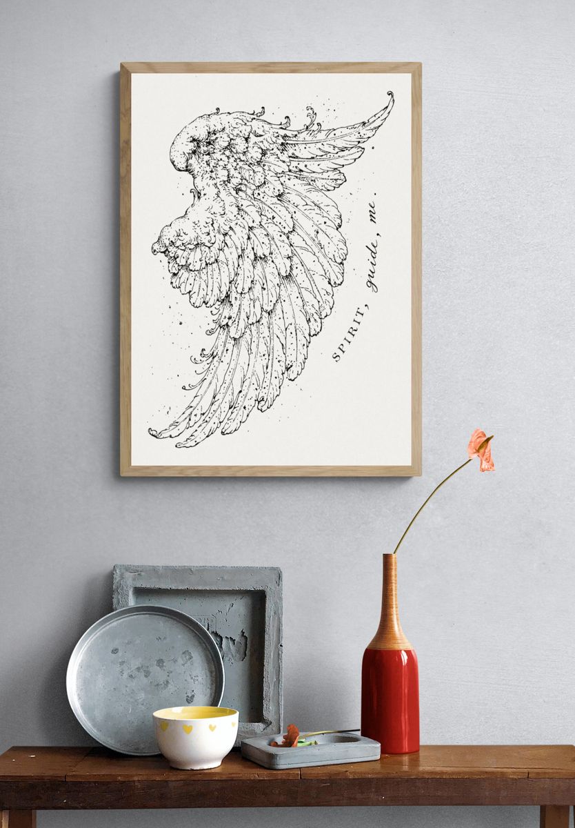 Spirit Feather Ink Poster. — room view 3