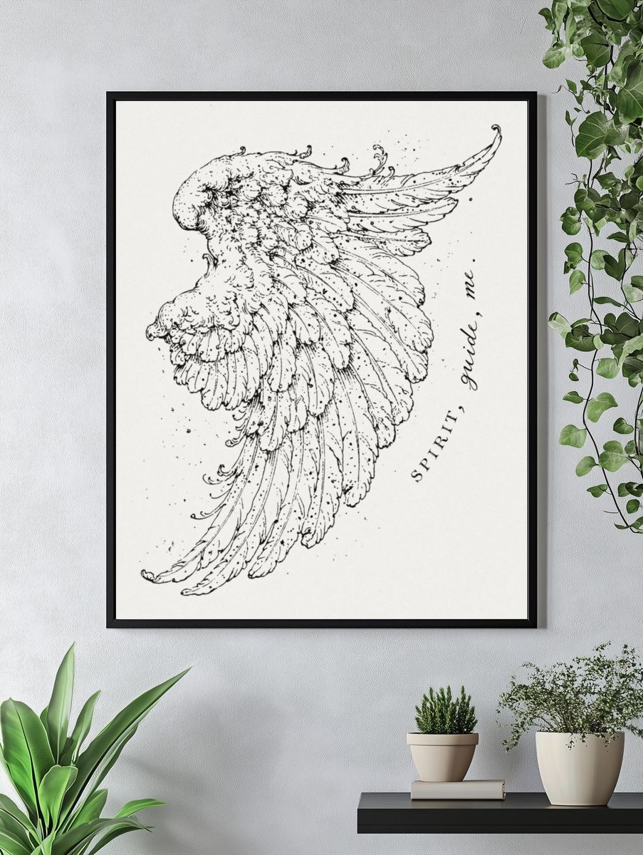 Spirit Feather Ink Poster. — room view 4