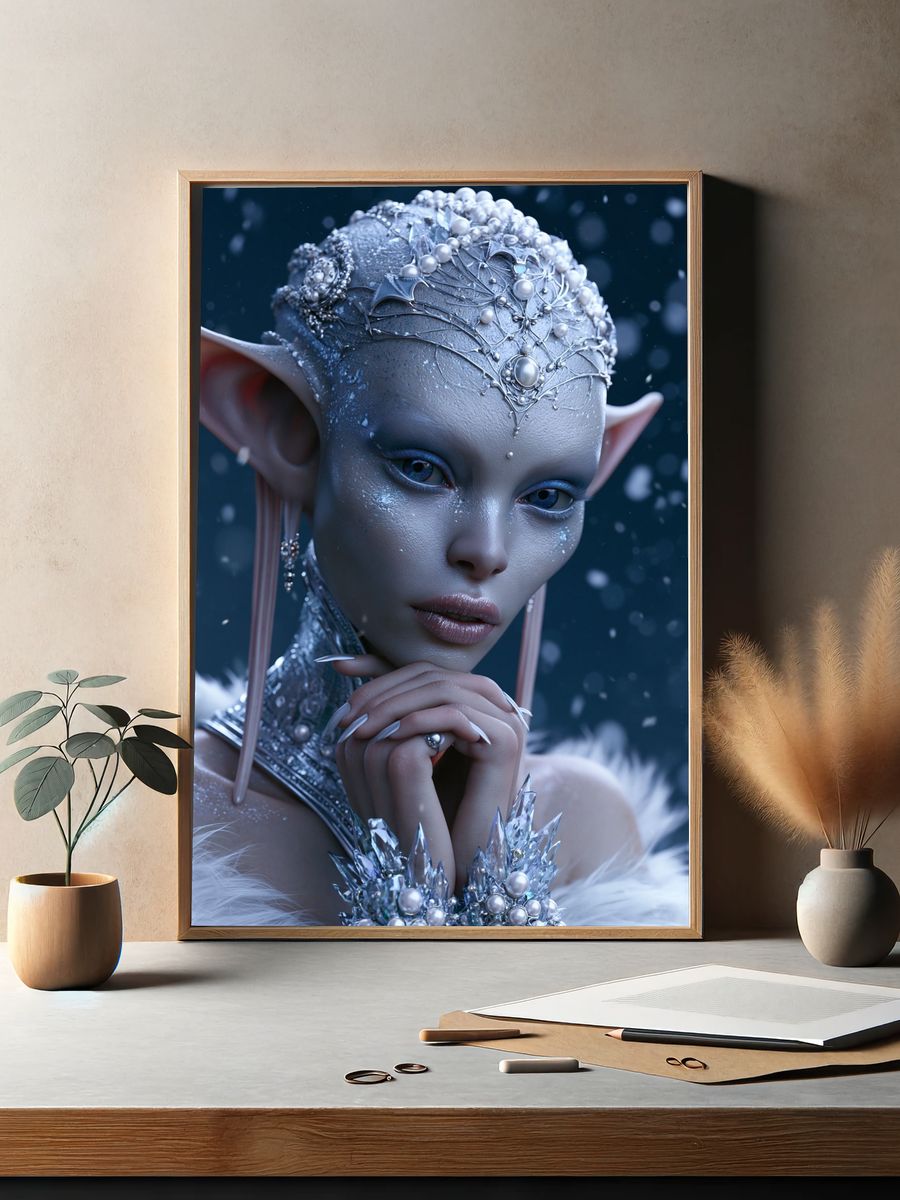 Crystal Elf Portrait Print. — room view 2