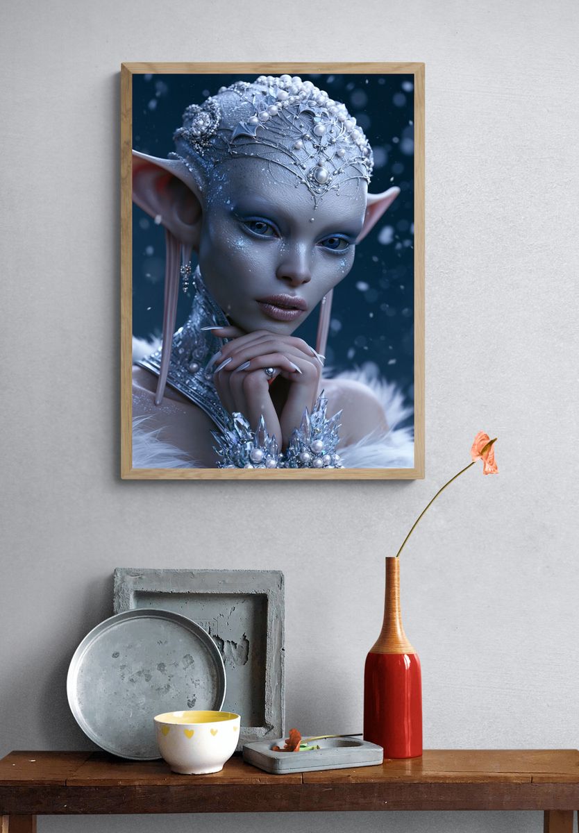 Crystal Elf Portrait Print. — room view 3