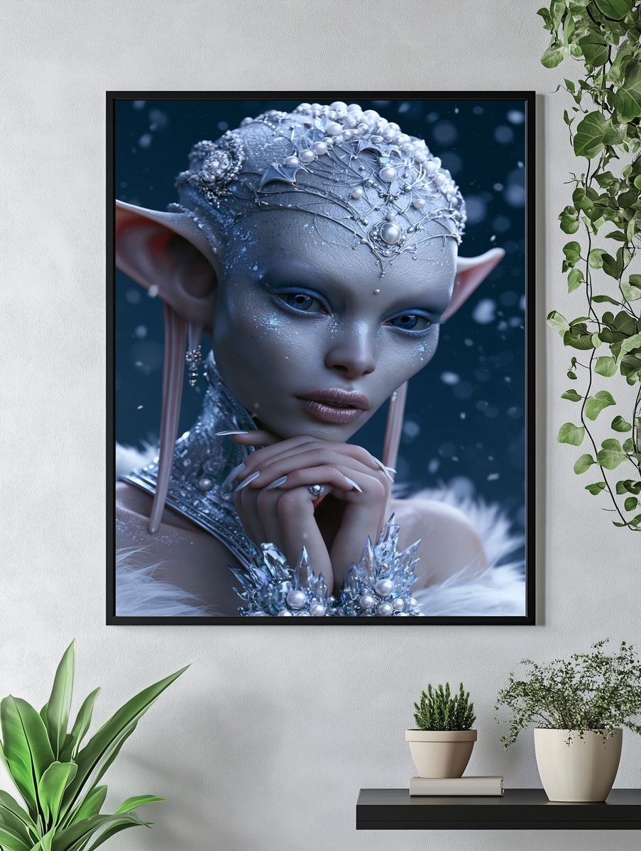 Crystal Elf Portrait Print. — room view 4