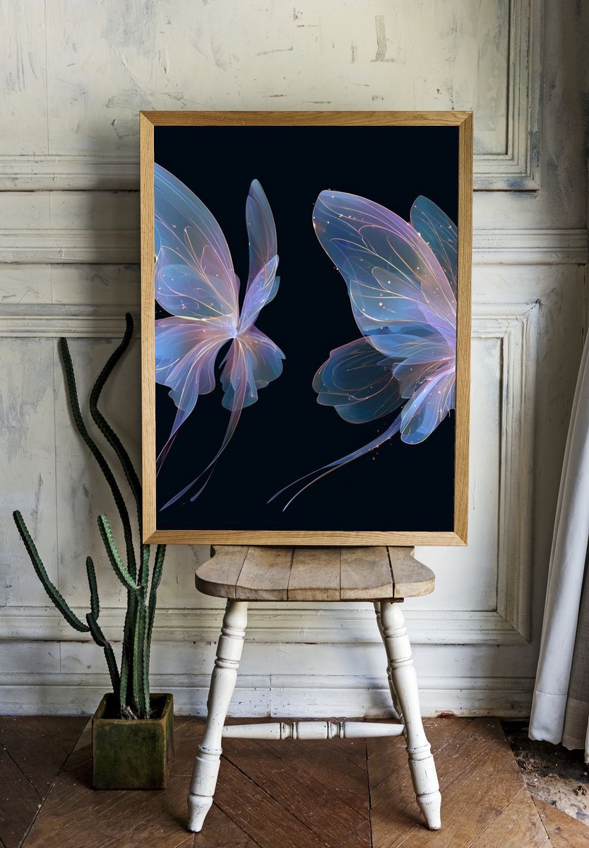 Luminous Butterfly Wings Poster. room preview
