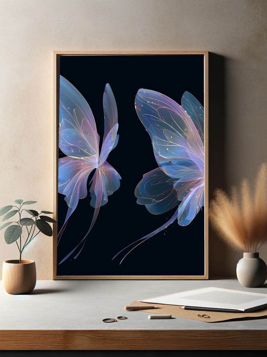 Luminous Butterfly Wings Poster. — room view 2