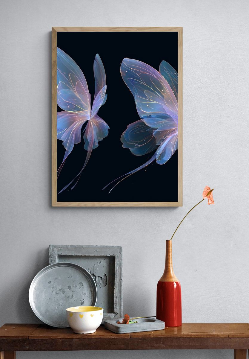 Luminous Butterfly Wings Poster. — room view 3