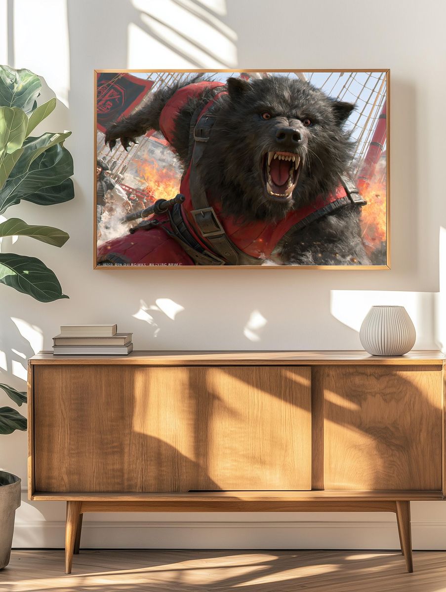 Pirate Werewolf Battle Poster. — room view 3