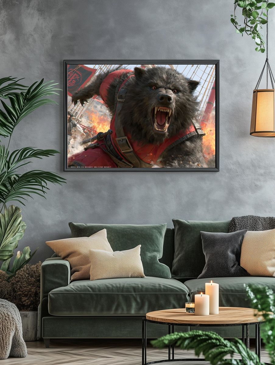 Pirate Werewolf Battle Poster. — room view 4