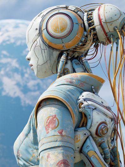 Cybernetic Muse Space Print. poster