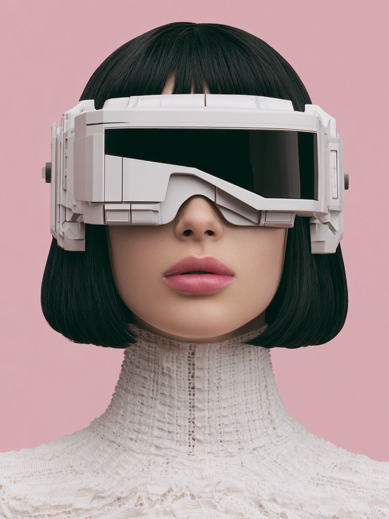 Futuristic Portrait Illustration Poster. poster detail