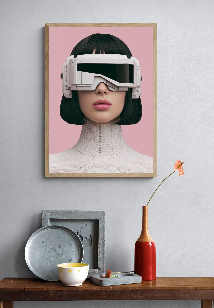 Futuristic Portrait Illustration Poster. — room view 3