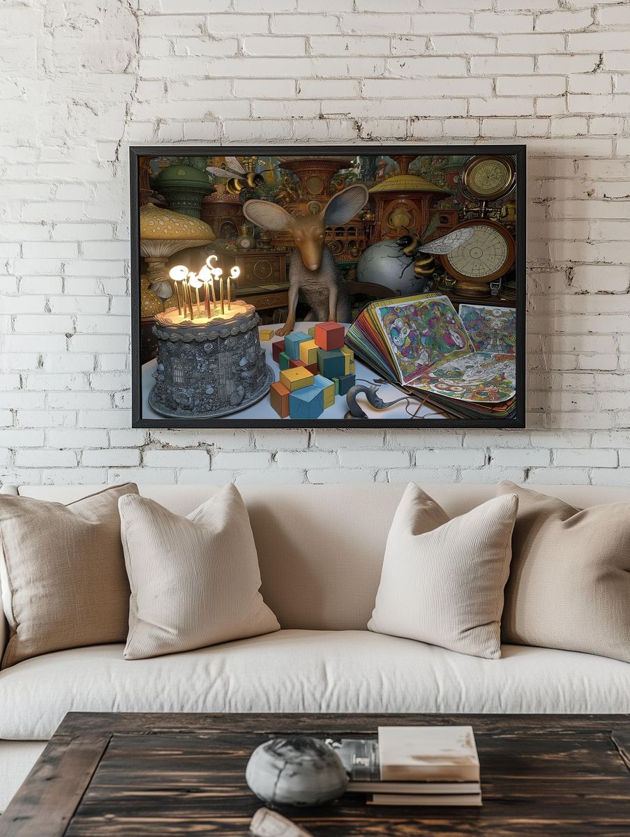 Surreal Steampunk Menagerie Poster. room preview