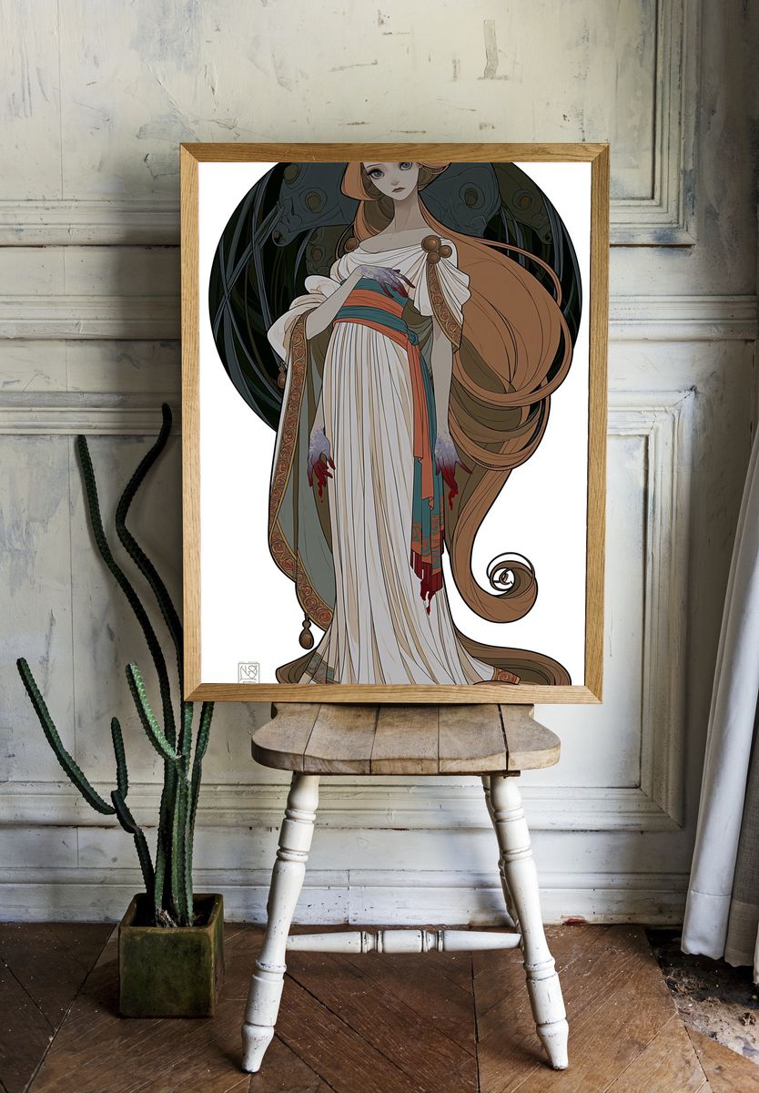 Mythic Woman Illustration Poster. — room view 1