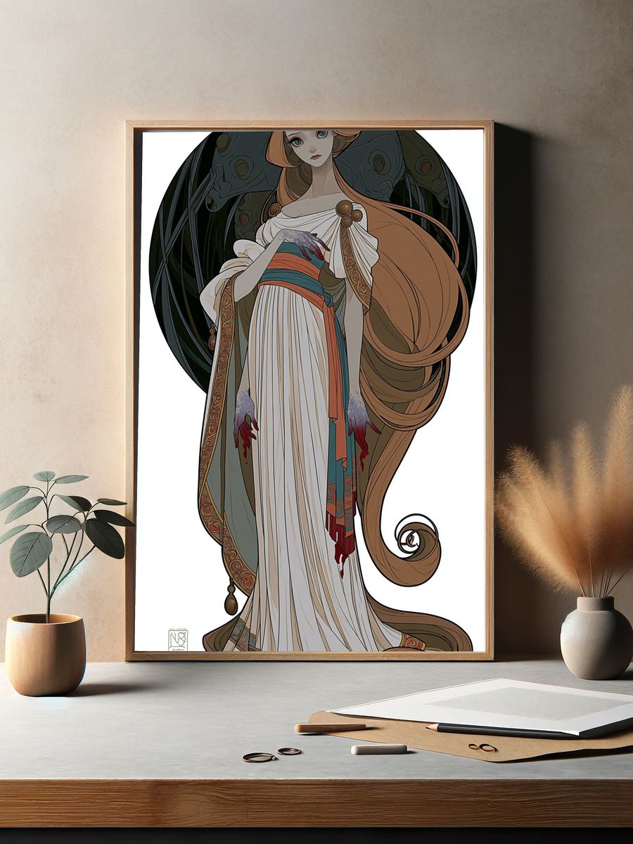 Mythic Woman Illustration Poster. — room view 2