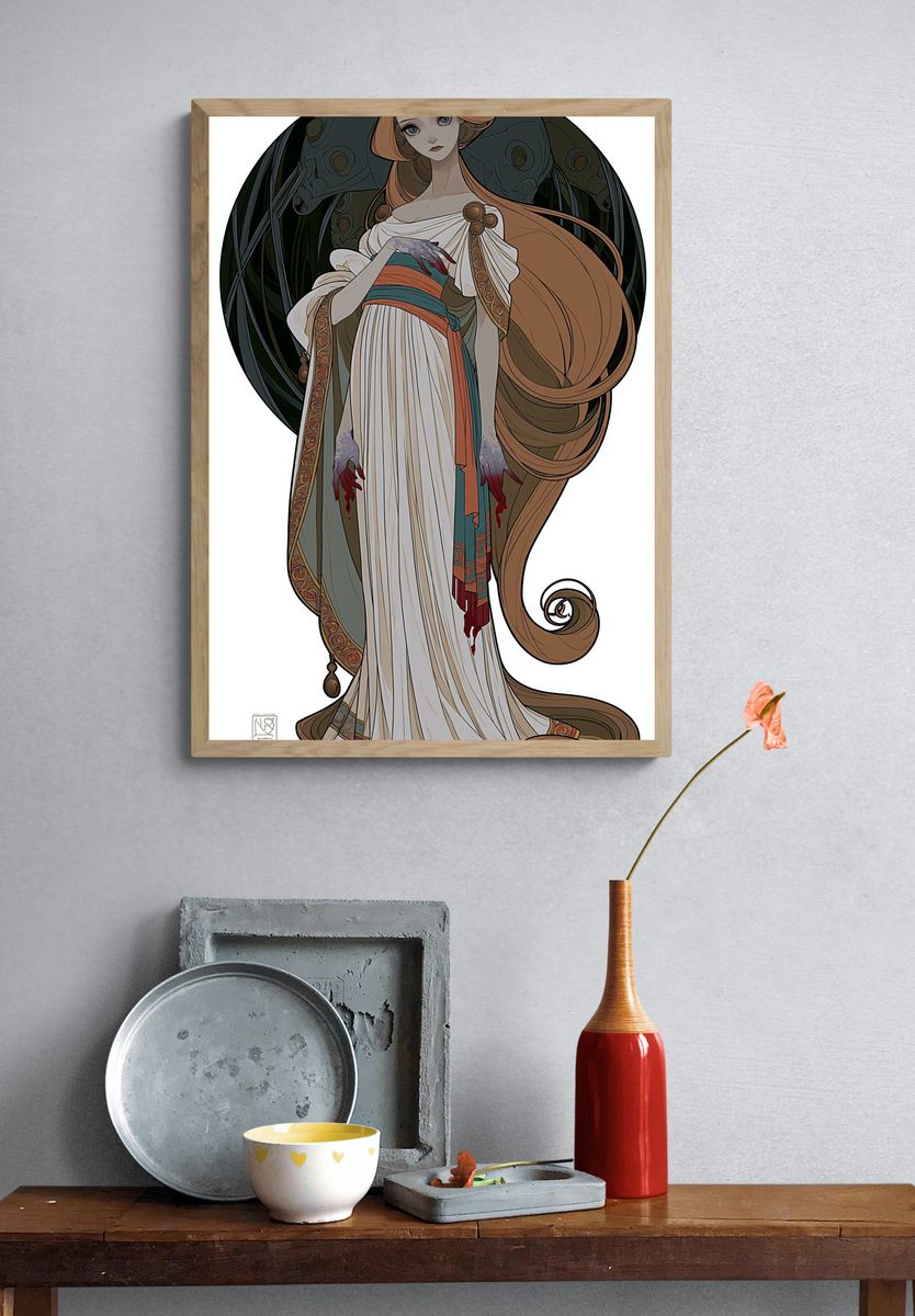 Mythic Woman Illustration Poster. — room view 3
