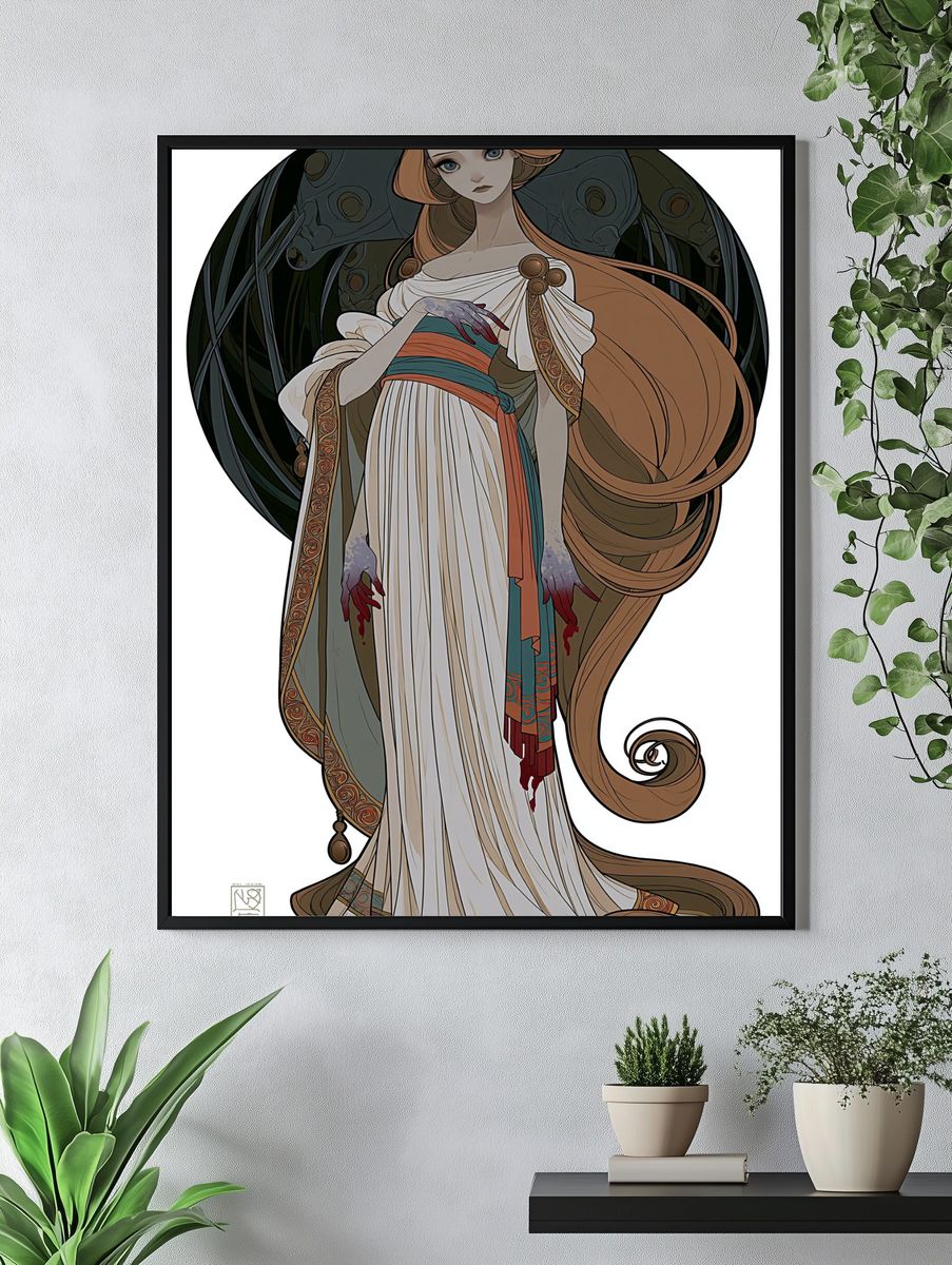 Mythic Woman Illustration Poster. — room view 4