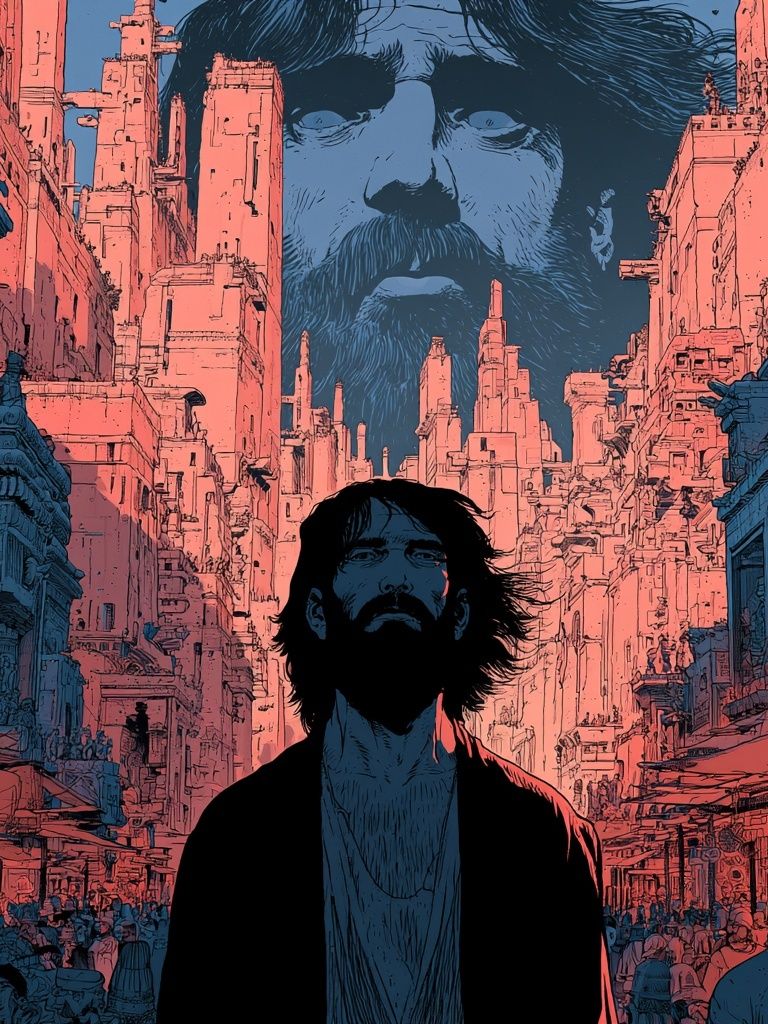 Surreal City Portrait Print. poster — illustration art