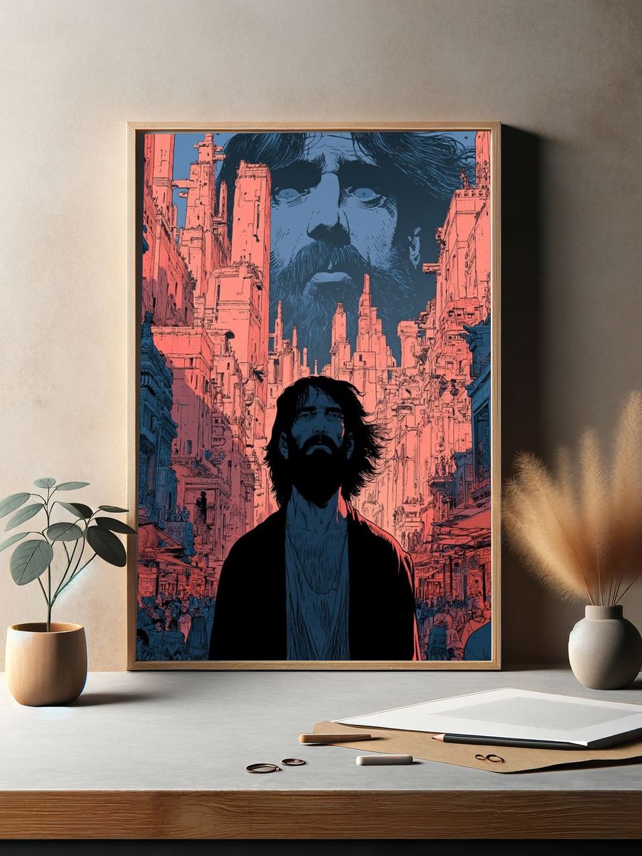 Surreal City Portrait Print. — room view 2