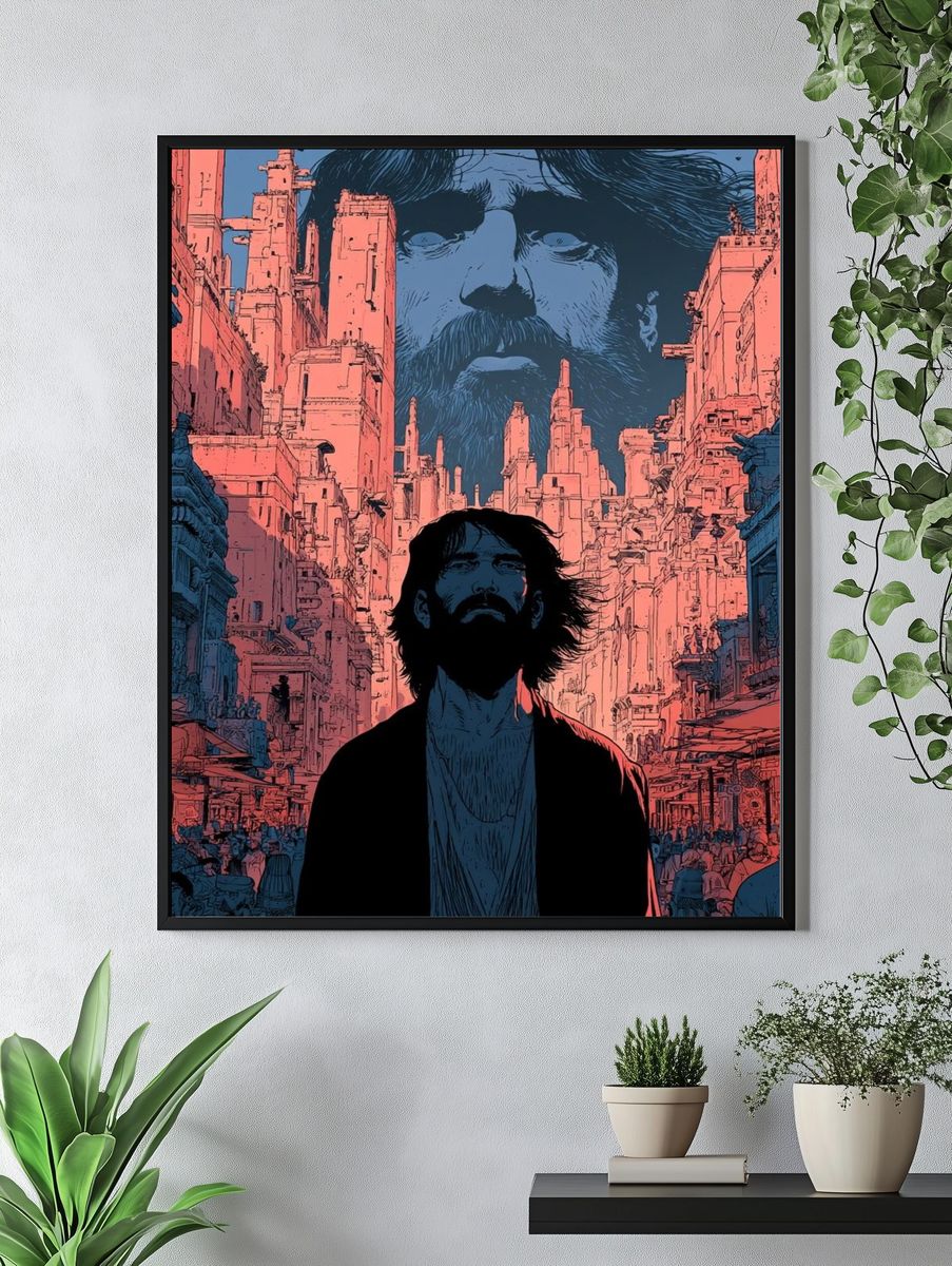 Surreal City Portrait Print. — room view 4