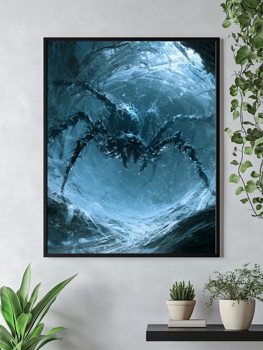 Ice Cave Spider Illustration Poster. — room view 4