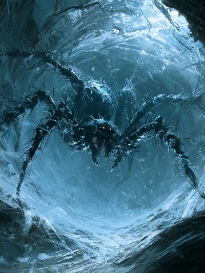 Ice Cave Spider Illustration Poster. poster