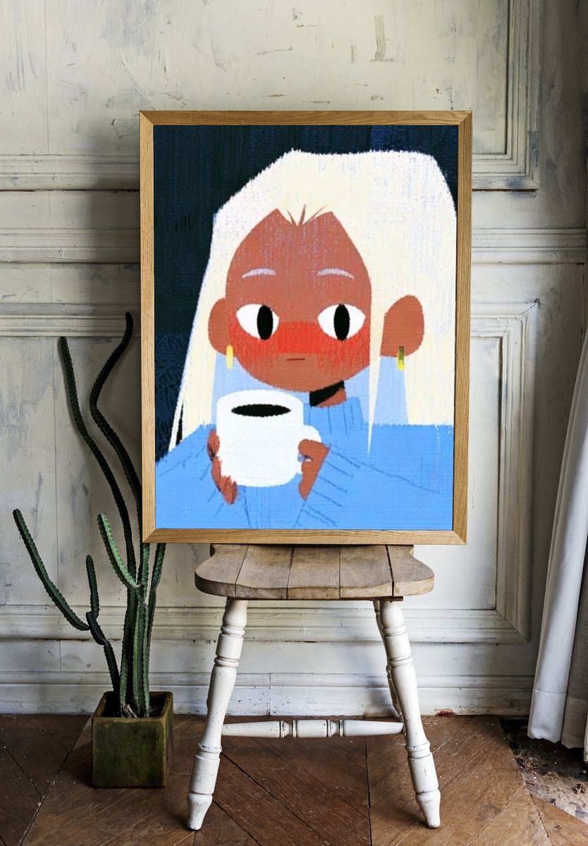 Coffee Portrait Illustration Poster. room preview