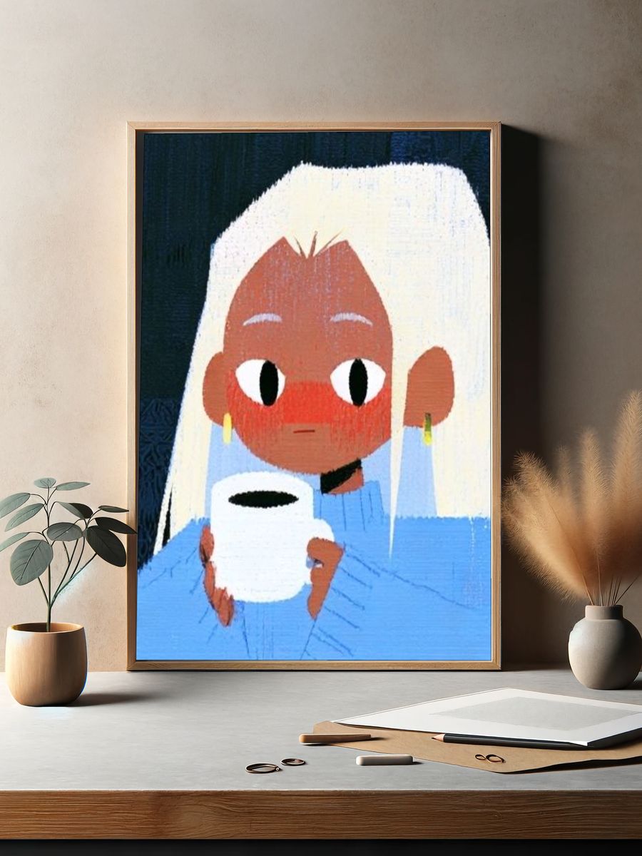 Coffee Portrait Illustration Poster. — room view 2