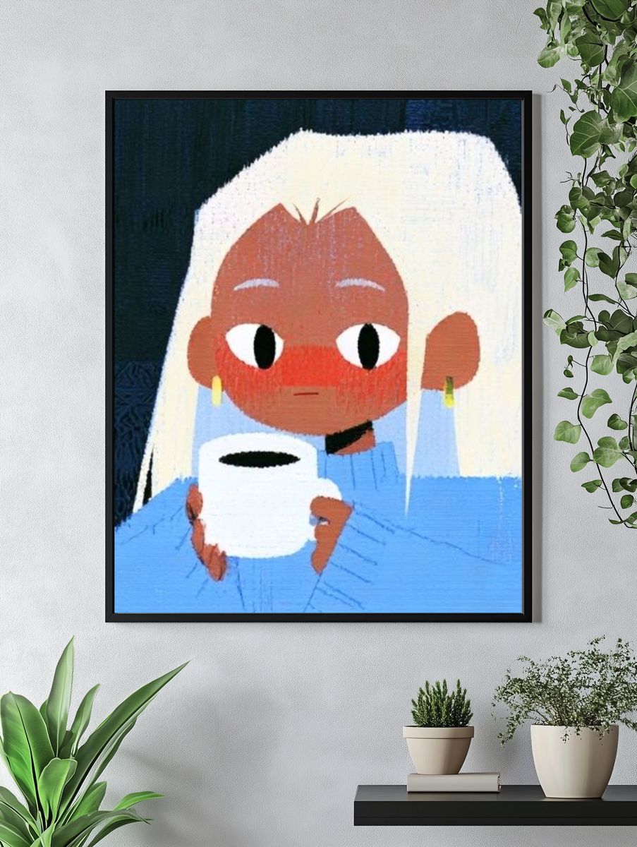 Coffee Portrait Illustration Poster. — room view 4