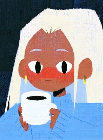 Coffee Portrait Illustration Poster. poster