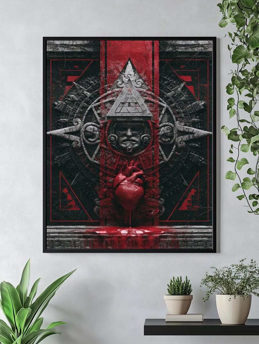 Aztec Heart Ritual Print. — room view 4