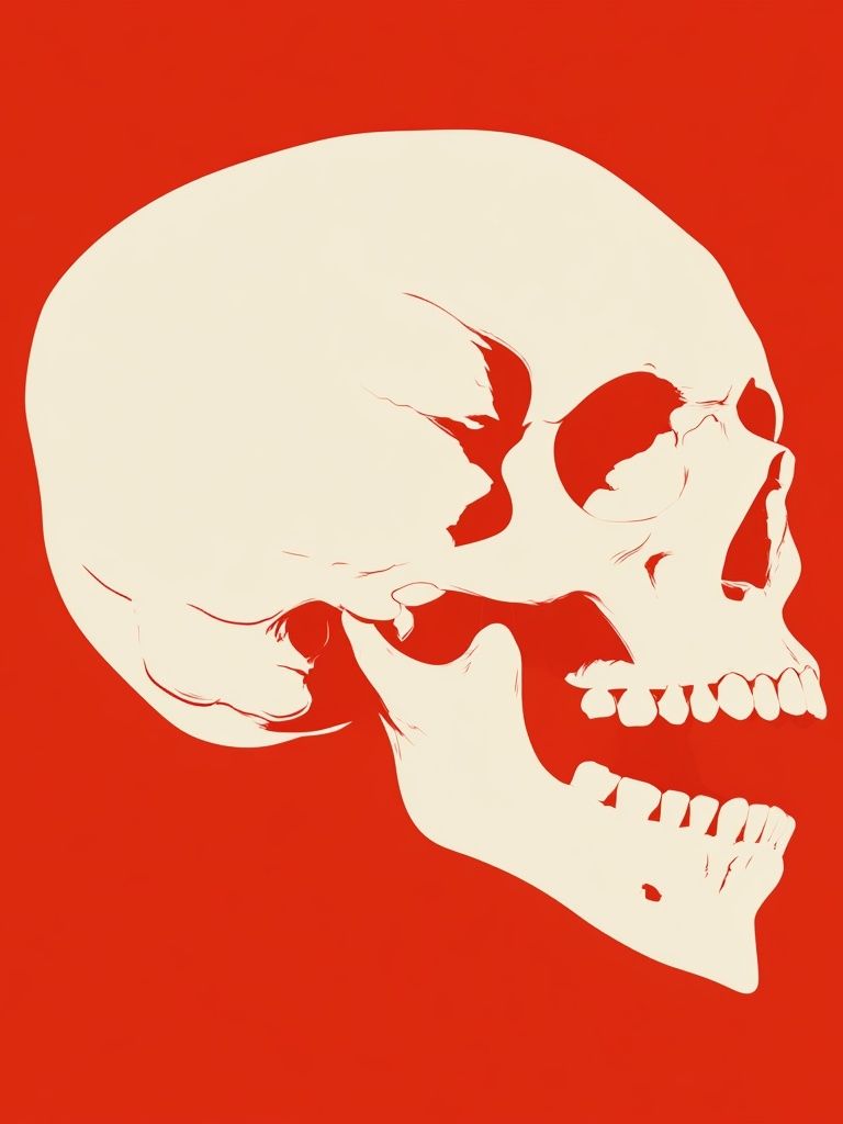 Minimal Skull Red Poster. poster — illustration art
