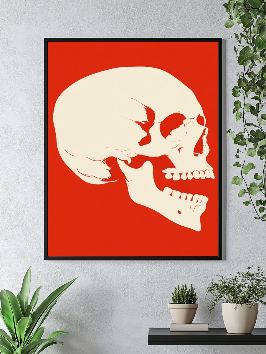 Minimal Skull Red Poster. — room view 4