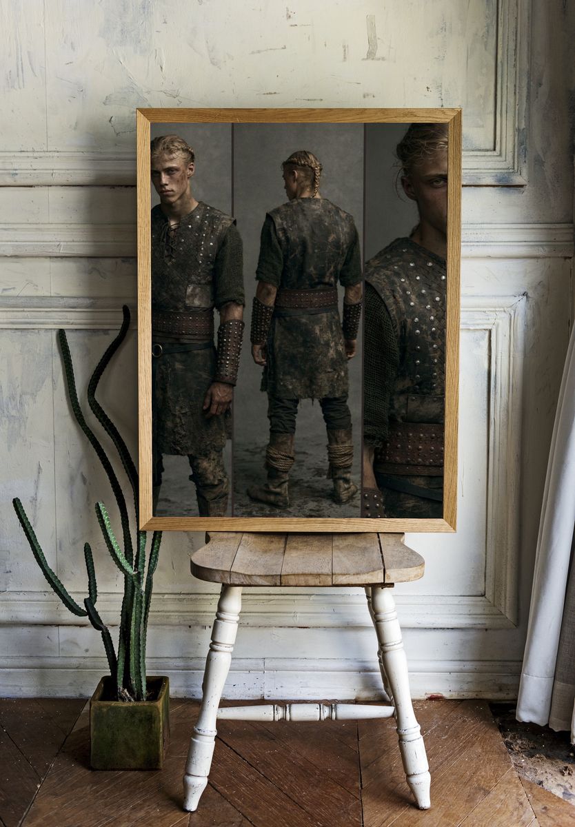 Medieval Warrior Portrait Print. room preview
