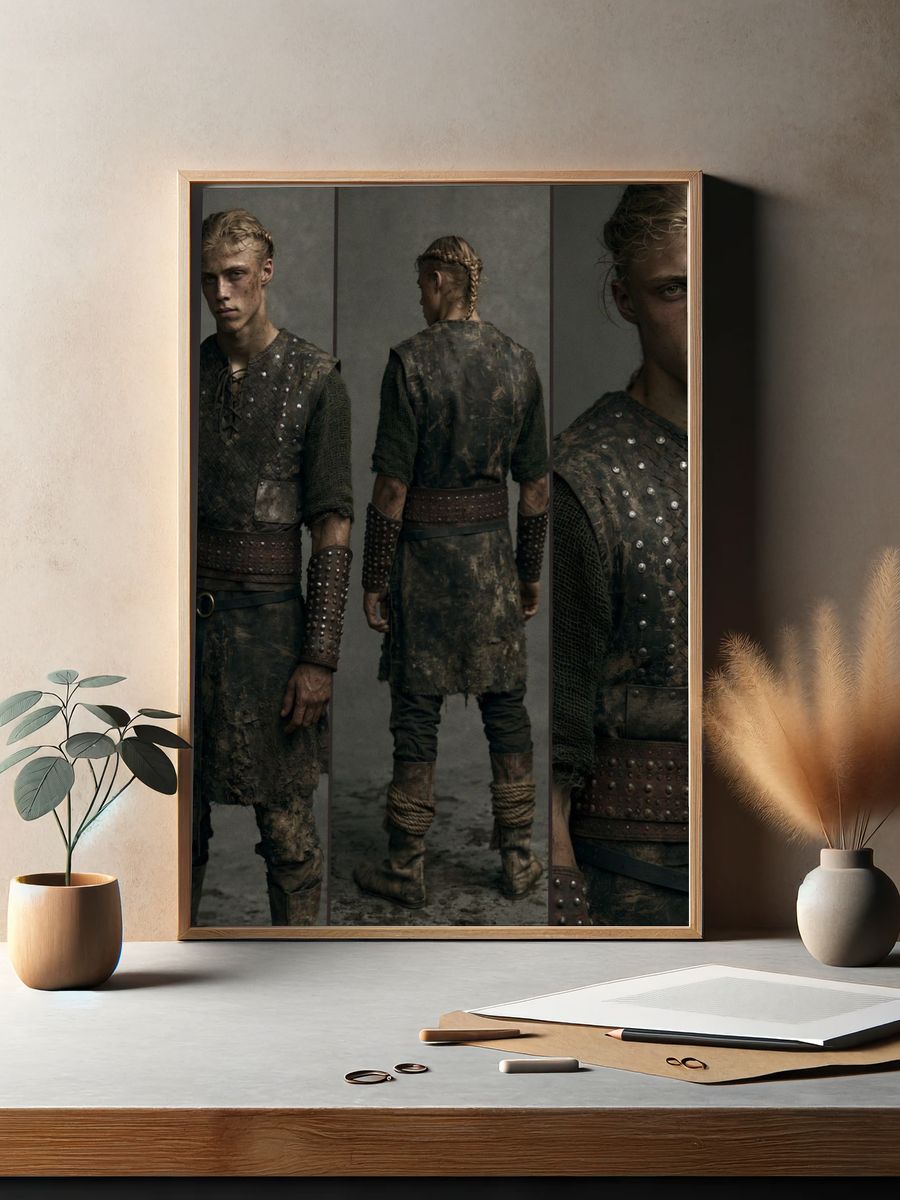 Medieval Warrior Portrait Print. — room view 2