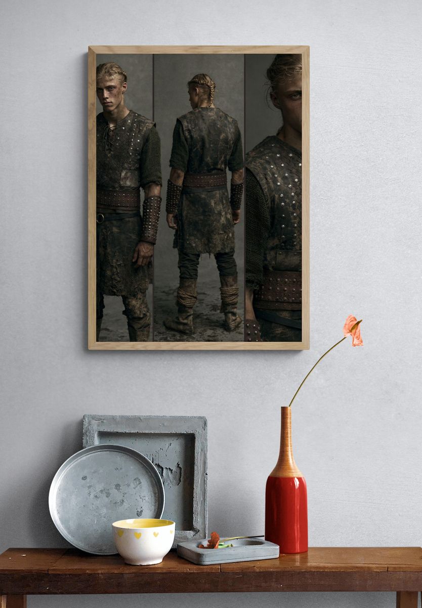Medieval Warrior Portrait Print. — room view 3