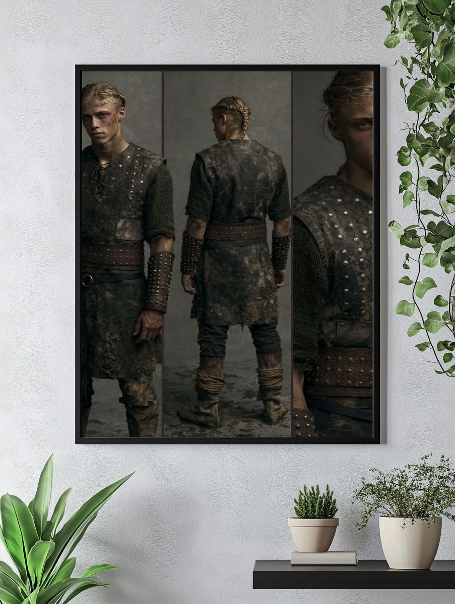 Medieval Warrior Portrait Print. — room view 4