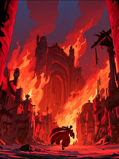 Burning Citadel Fantasy Print.