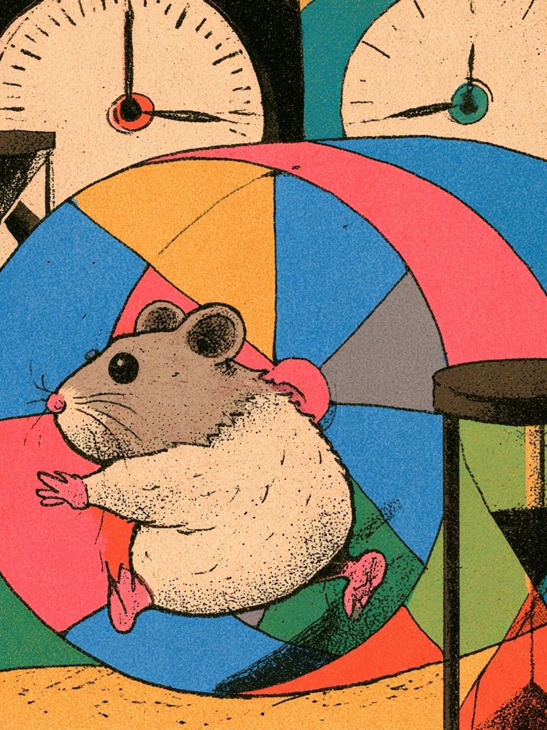 Hamster Wheel Illustration Poster. poster — illustration art