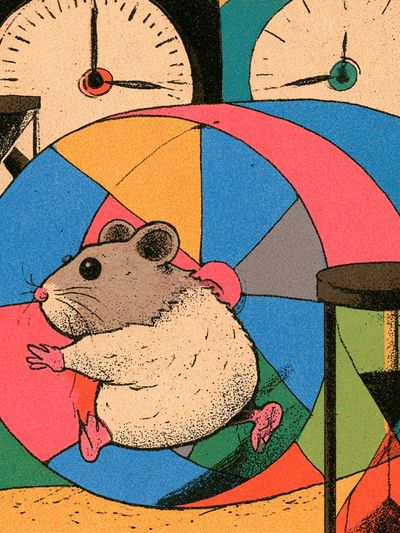 Hamster Wheel Illustration Poster. poster