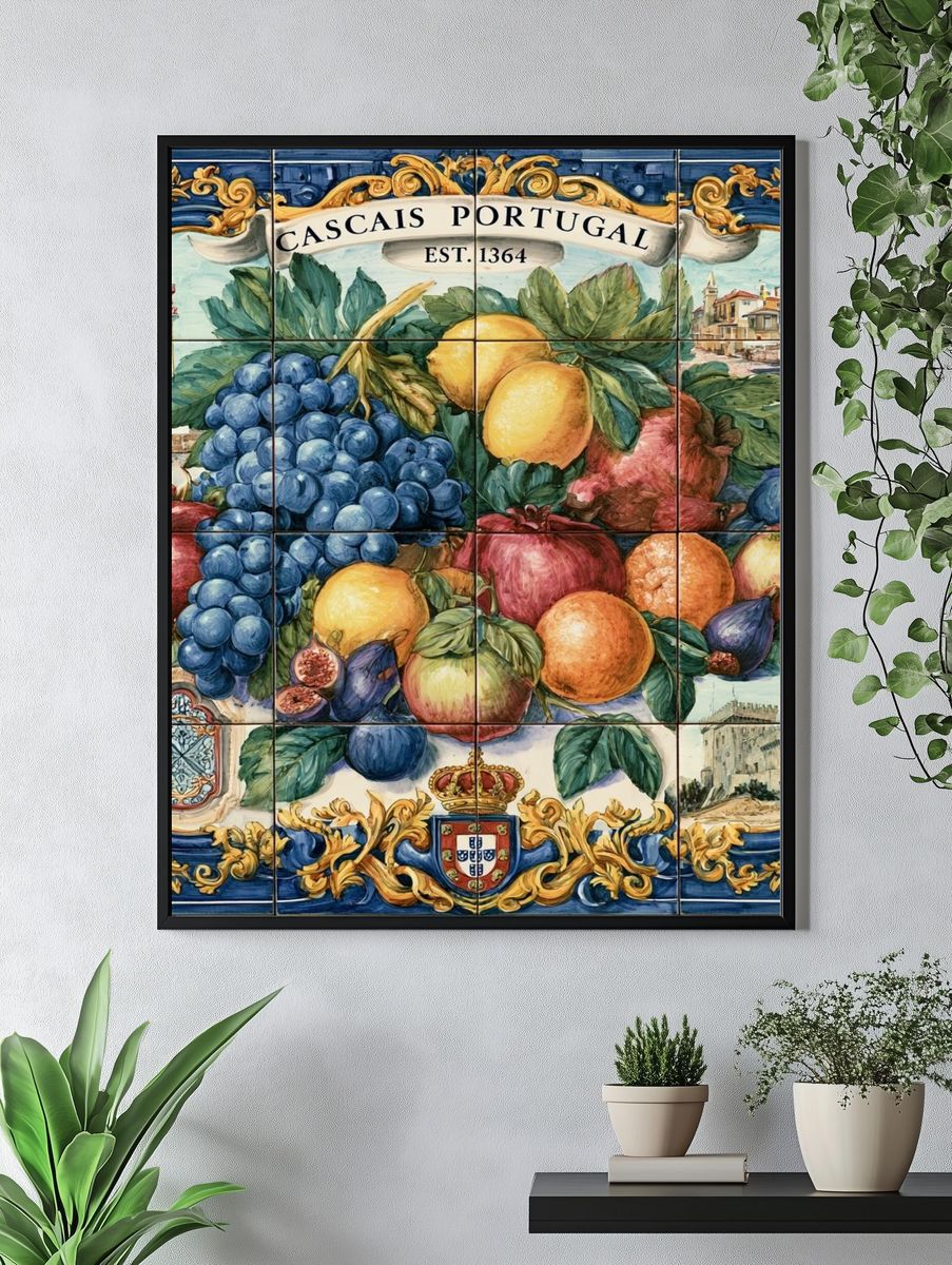 Cascais Portugal Fruit Tile Print. — room view 4