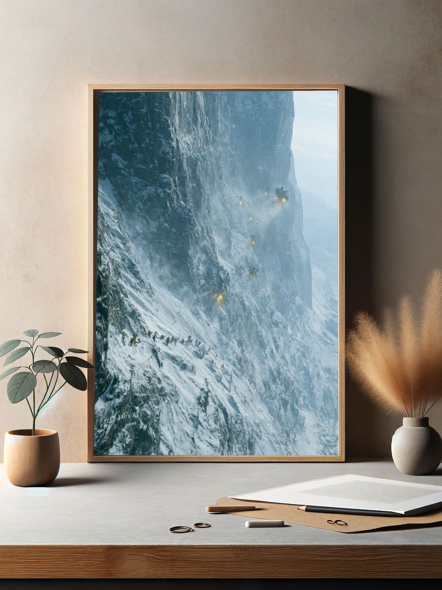 Snowy Cliff Expedition Poster. — room view 2