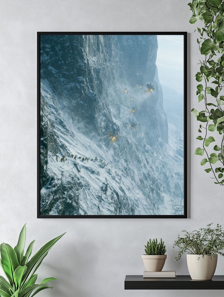 Snowy Cliff Expedition Poster. — room view 4