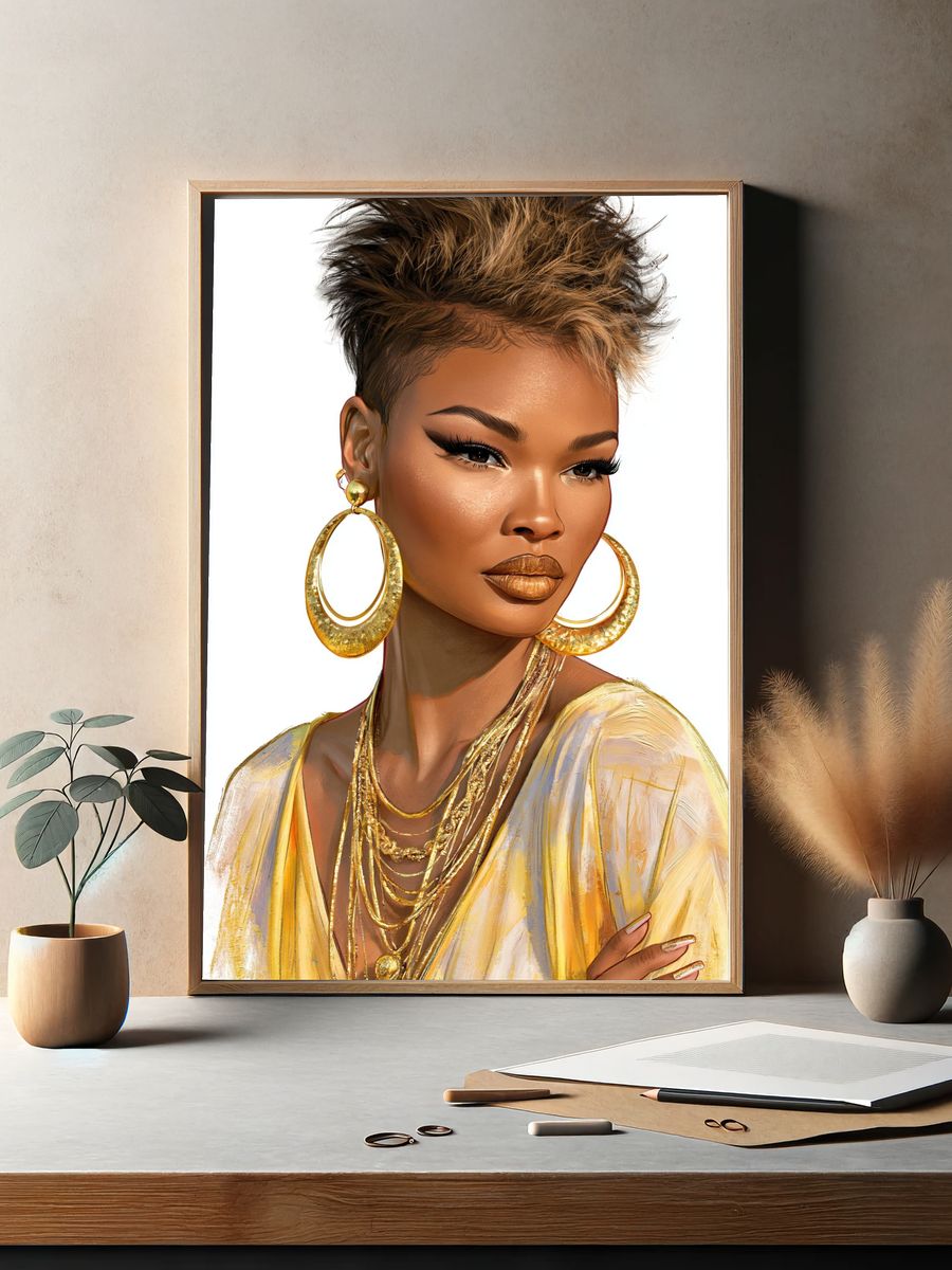 Elegant Portrait Illustration Poster. — room view 2