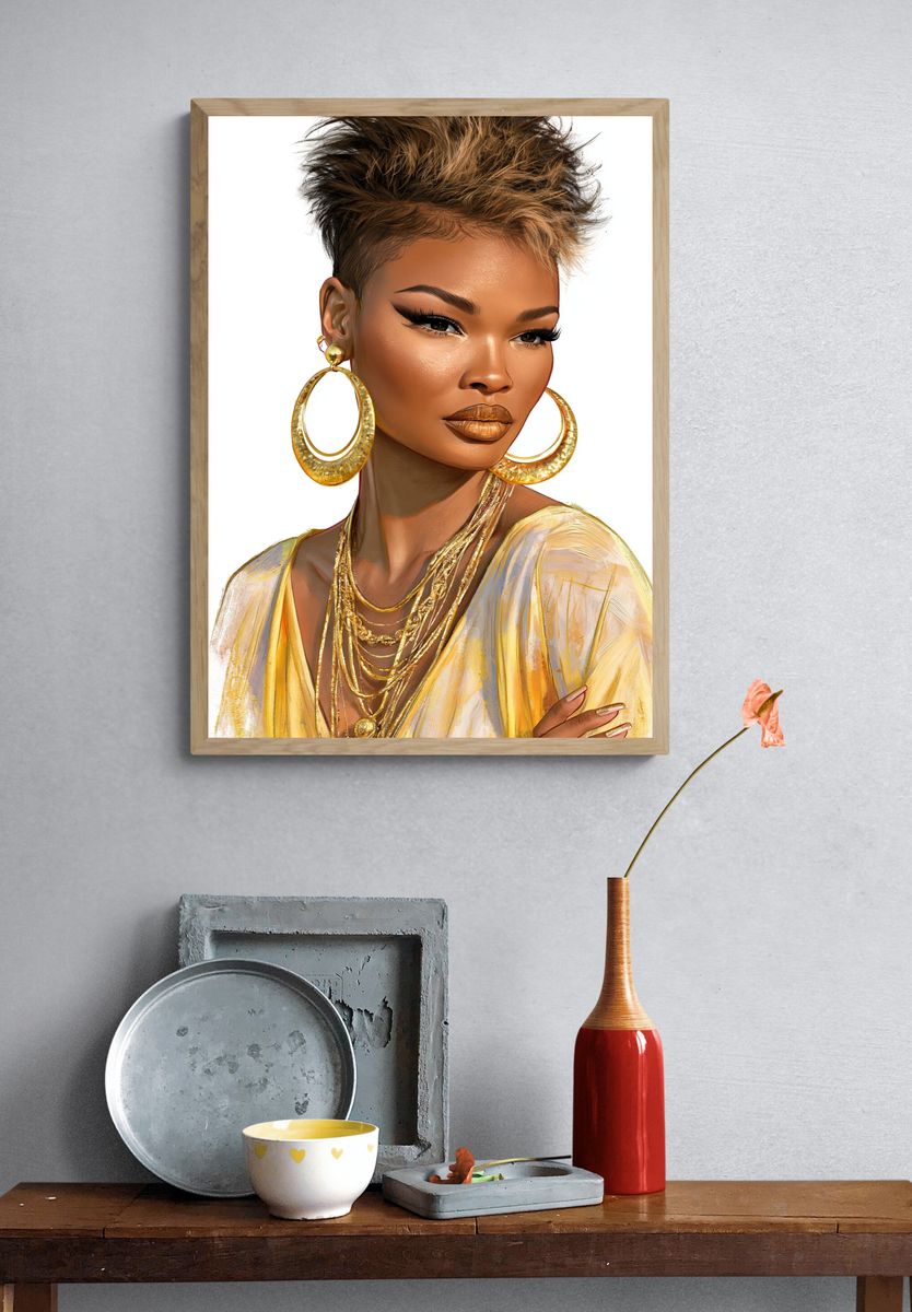 Elegant Portrait Illustration Poster. — room view 3