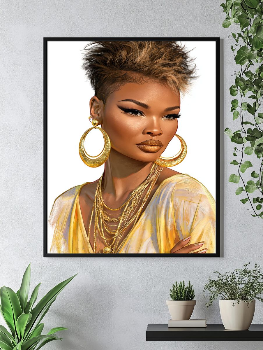 Elegant Portrait Illustration Poster. — room view 4