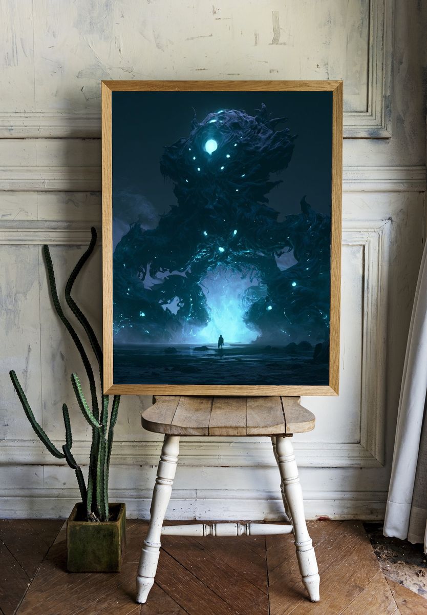 Cosmic Leviathan Digital Art Poster. — room view 1