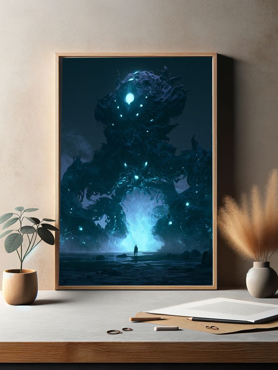Cosmic Leviathan Digital Art Poster. — room view 2