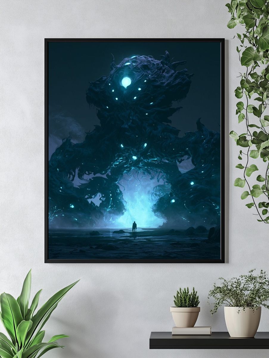 Cosmic Leviathan Digital Art Poster. — room view 4