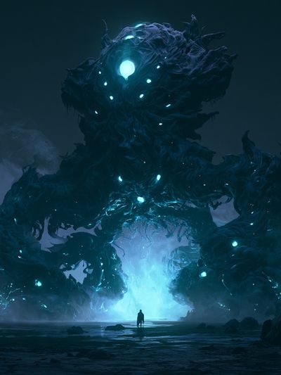 Cosmic Leviathan Digital Art Poster. poster