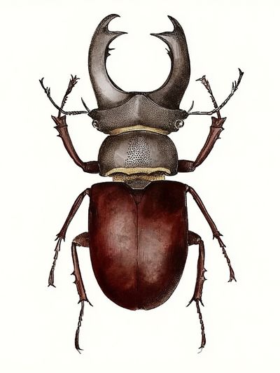 Stag Beetle Illustration Poster. poster