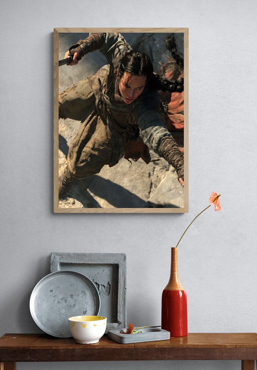 Action Hero Climbing Scene Poster. — room view 3
